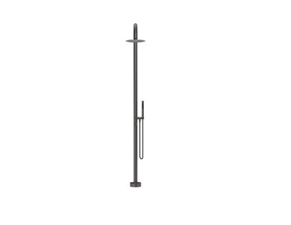Bella Vista Mica Gooseneck Freestanding Outdoor Shower Gun Metal