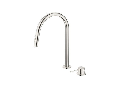 Bella Vista Mica Pull Out Hob Mixer Set Brushed Nickel