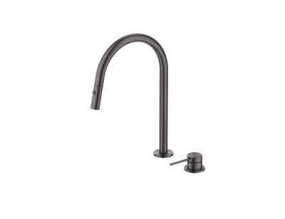 Bella Vista Mica Pull Out Hob Mixer Set Gun Metal