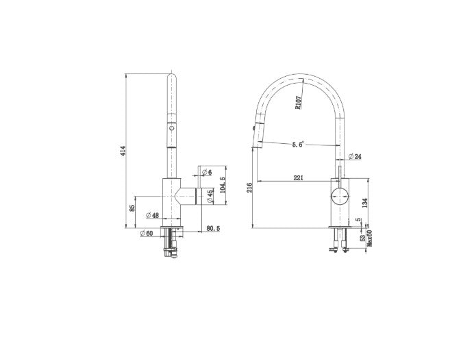 Bella Vista Mica Pull Out Sink Mixer Dusk Bronze