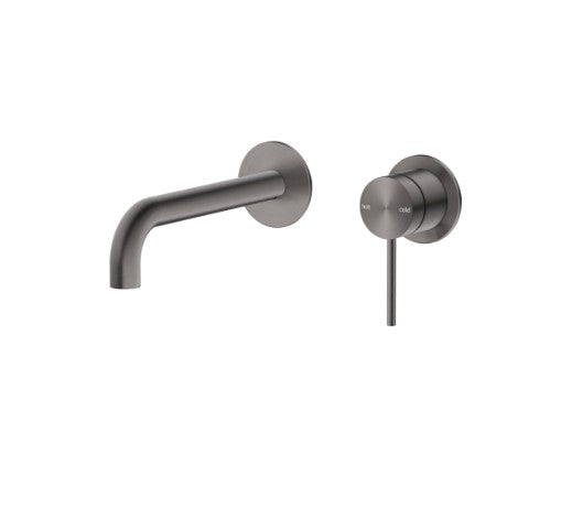 Bella Vista Mica Wall Spout Combo - Curved Spout 2P Gun Metal - Trim Kit Only