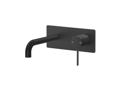 Bella Vista Mica Wall Spout Combo - Curved Spout 1P Black - Trim Kit Only