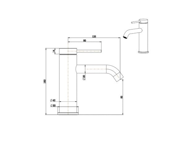 Bella Vista Mica Basin Mixer Black