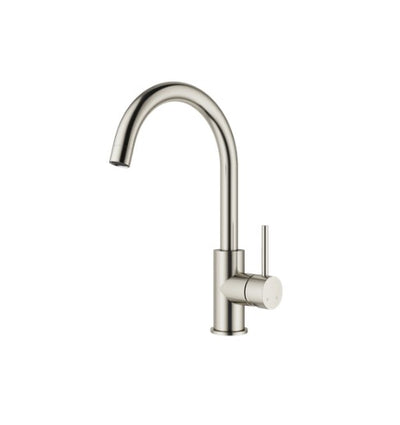 Mimi Single Lever Gooseneck Kitchen Mixer Brushed Nickel