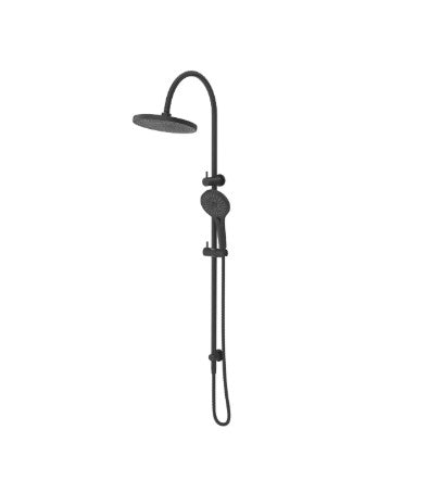 Bella Vista Mica Gooseneck Dual Shower Rail Black
