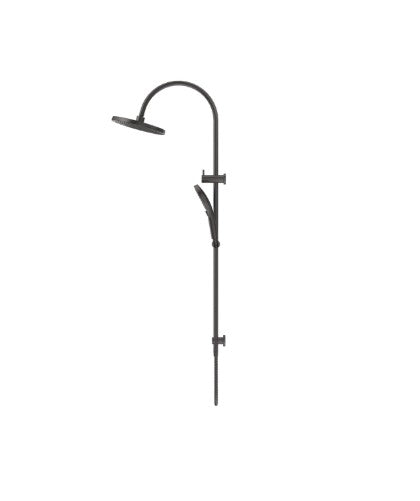 Bella Vista Mica Gooseneck Dual Shower Rail Gun Metal