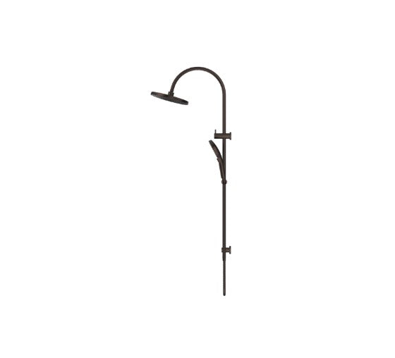 Bella Vista Mica Gooseneck Dual Shower Rail Dusk Bronze