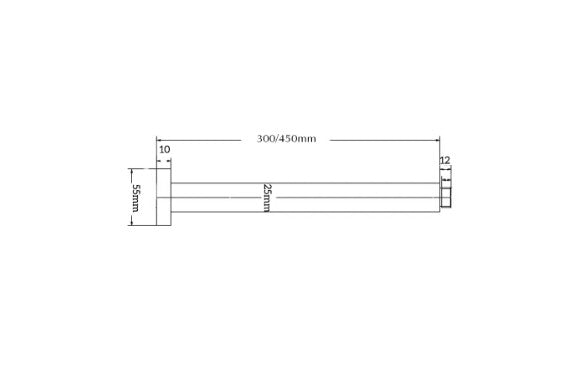 Bella Vista Mica Shower Ceiling Arm 300mm Chrome