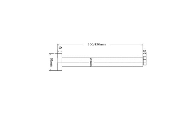 Bella Vista Mica Shower Ceiling Arm 450mm Chrome