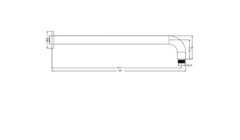 Bella Vista Mica Shower Arm 450mm Chrome - Curved