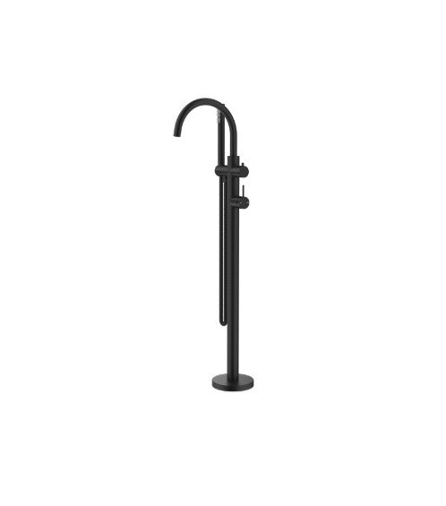 Bella Vista Mica Freestanding Bath Mixer with Hand Shower Black