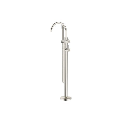 Bella Vista Mica Freestanding Bath Mixer With Hand Shower Brushed Nickel