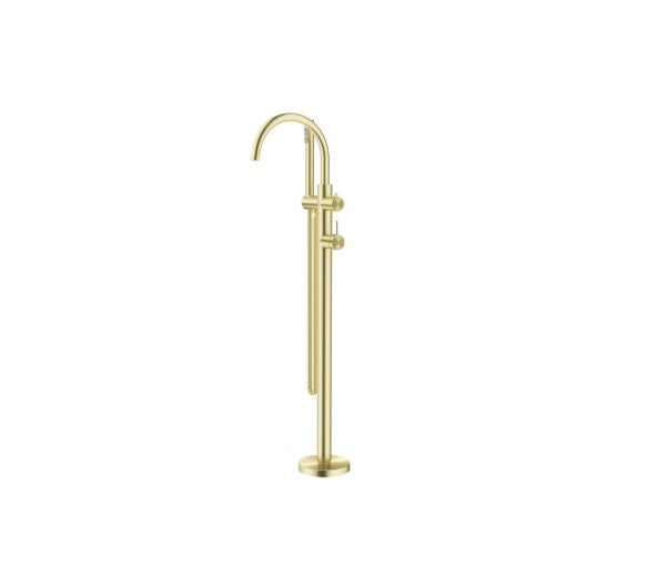Bella Vista Mica Freestanding Bath Mixer with Hand Shower French Gold