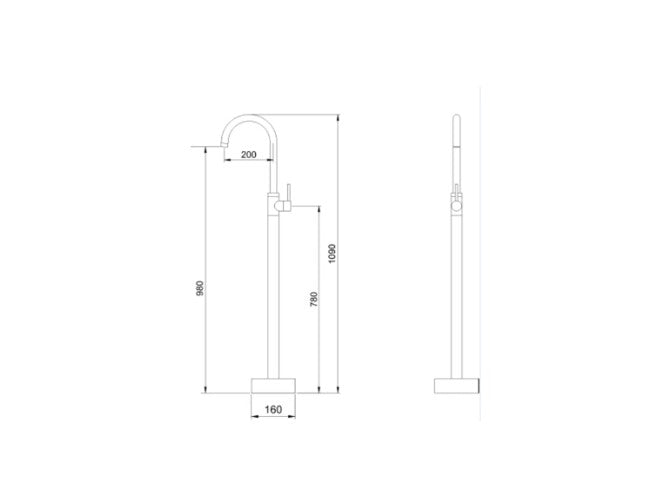 Bella Vista Mica Gooseneck Bath Spout Chrome