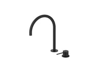 Bella Vista Gooseneck Hob Sink/Basin Mixer Set Black