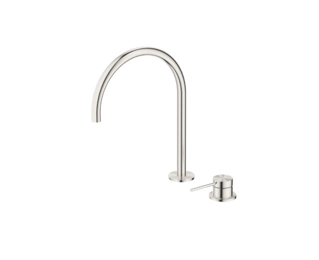 Bella Vista Gooseneck Hob Sink/Basin Mixer Set Brushed Nickel