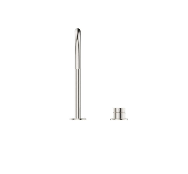 Bella Vista Gooseneck Hob Sink/Basin Mixer Set Brushed Nickel