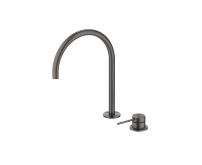 Bella Vista Gooseneck Hob Sink/Basin Mixer Set Gun Metal