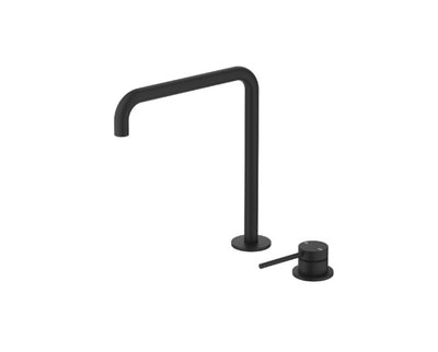 Bella Vista Mica Soft Square Hob Sink/Basin Mixer Set Black