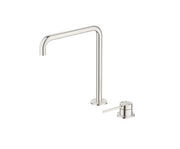 Bella Vista Mica Soft Square Hob Sink/Basin Mixer Set Brushed Nickel