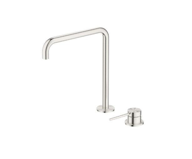 Bella Vista Mica Soft Square Hob Sink/Basin Mixer Set Brushed Nickel