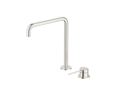 Bella Vista Mica Soft Square Hob Sink/Basin Mixer Set Brushed Nickel