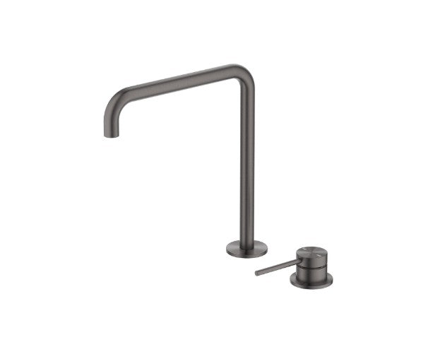 Bella Vista Mica Soft Square Hob Sink/Basin Mixer Set Gun Metal