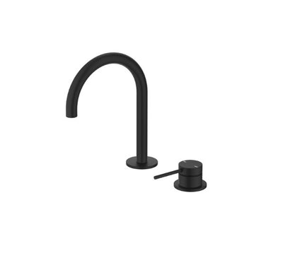 Bella Vista Mica Gooseneck Hob Basin Mixer Black