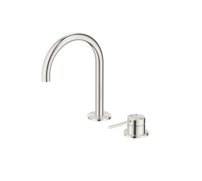 Bella Vista Mica Gooseneck Hob Basin Mixer Brushed Nickel