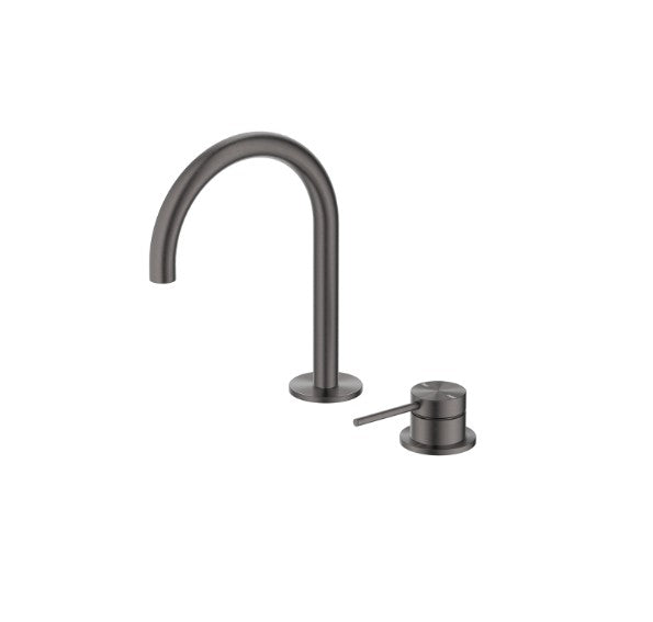 Bella Vista Mica Gooseneck Hob Basin Mixer Gun Metal