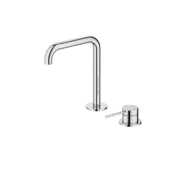 Bella Vista Mica Soft Square Hob Basin Mixer Set Chrome