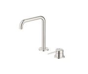 Bella Vista Mica Soft Square Hob Basin Mixer Set Brushed Nickel
