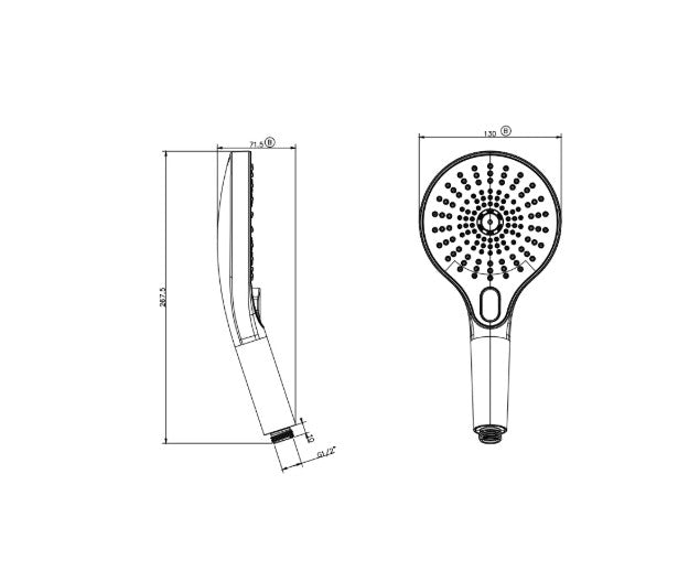 Bella Vista Mica Air Shower Handpiece Black