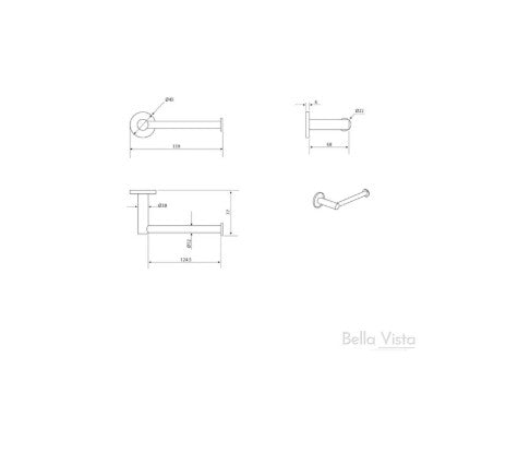 Bella Vista Mica Toilet Paper Holder Chrome