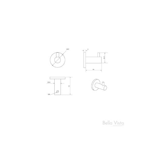 Bella Vista Mica Robe Hook Dusk Bronze
