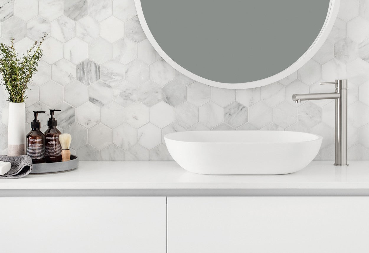 Phoenix Vivid Slimline Vessel Mixer Brushed Nickel - Lead Free