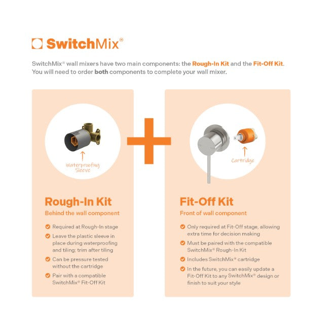 Phoenix Vivid Slimline SwitchMix Shower/Wall Mixer Trim Kit Only Brushed Nickel - Lead Free