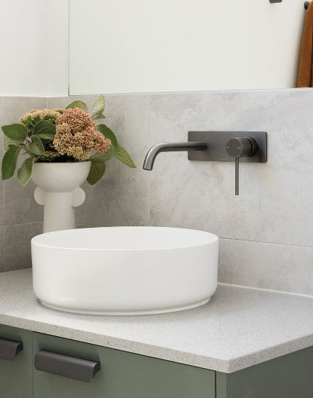 Phoenix Vivid Slimline SwitchMix Wall Basin/Bath Mixer Set 180mm Trim Kit Only Brushed Carbon- Lead Free