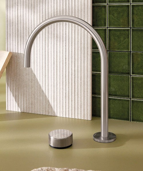 Phoenix Vivid Slimline Hob Sink Mixer Brushed Nickel 220mm - Lead Free