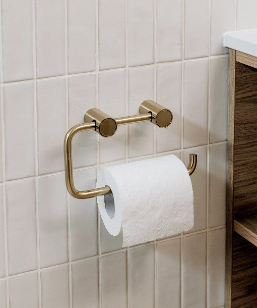 Phoenix Vivid Slimline Toilet Roll Holder Brushed Gold