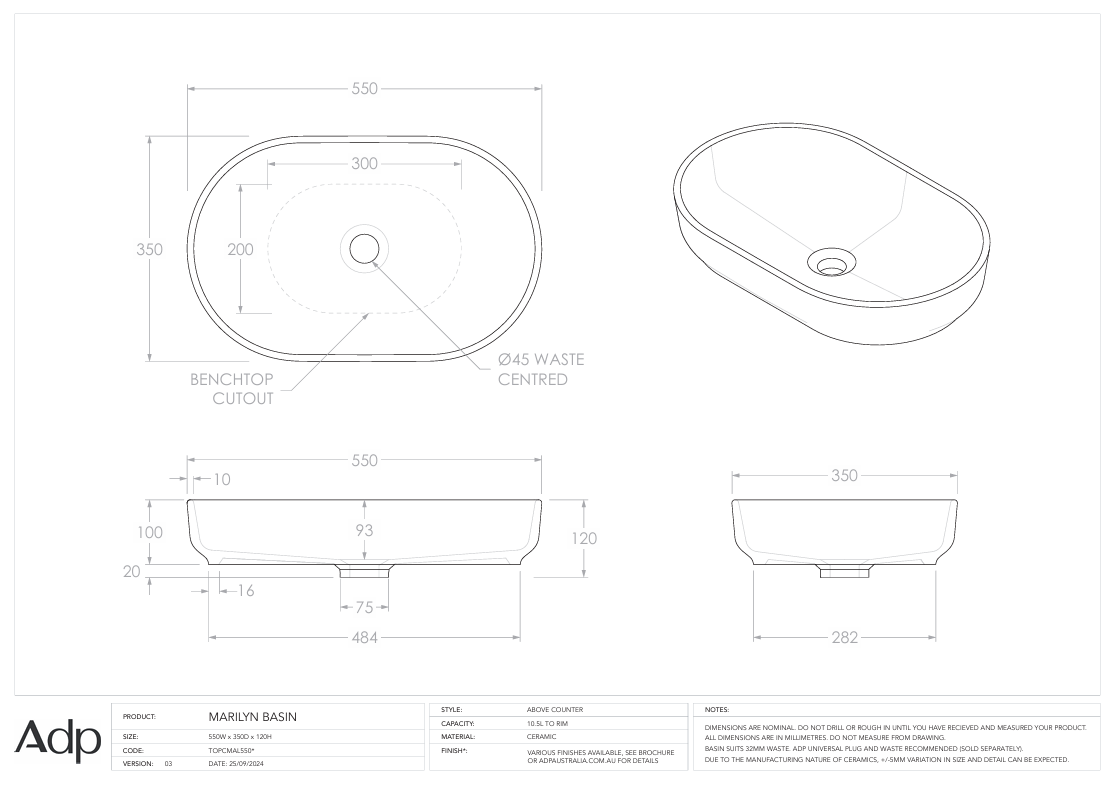 ADP Marilyn Matte Olive Above counter basin