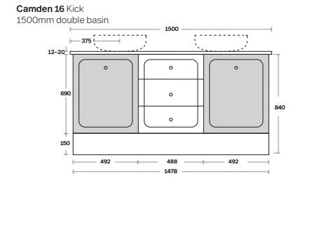Marquis Camden Floor Mounted Door & Drawer Vanity