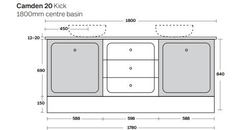 Marquis Camden Floor Mounted Door & Drawer Vanity