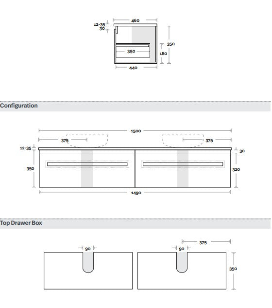 Marquis Rossi Wall Hung Vanity Unit