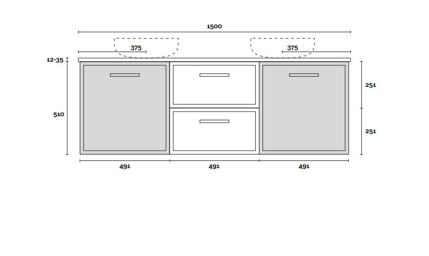 Marquis Hamilton Wall Hung Vanity Unit