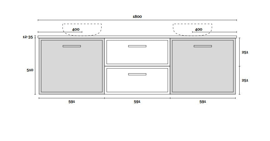 Marquis Hamilton Wall Hung Vanity Unit