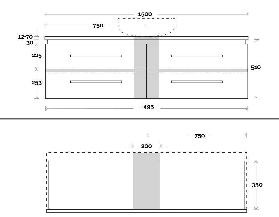 Marquis Riviera Wall Hung Vanity Unit