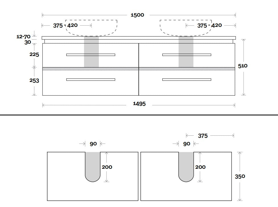 Marquis Riviera Wall Hung Vanity Unit