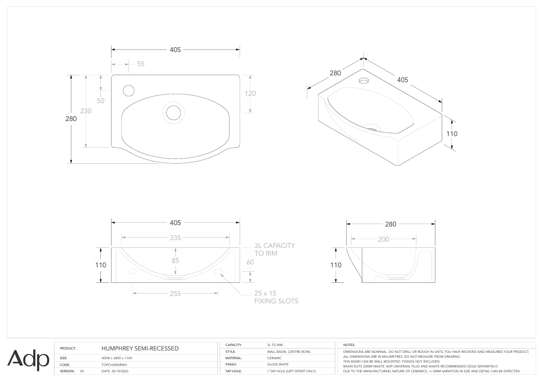 ADP Humphrey Semi-Recessed
