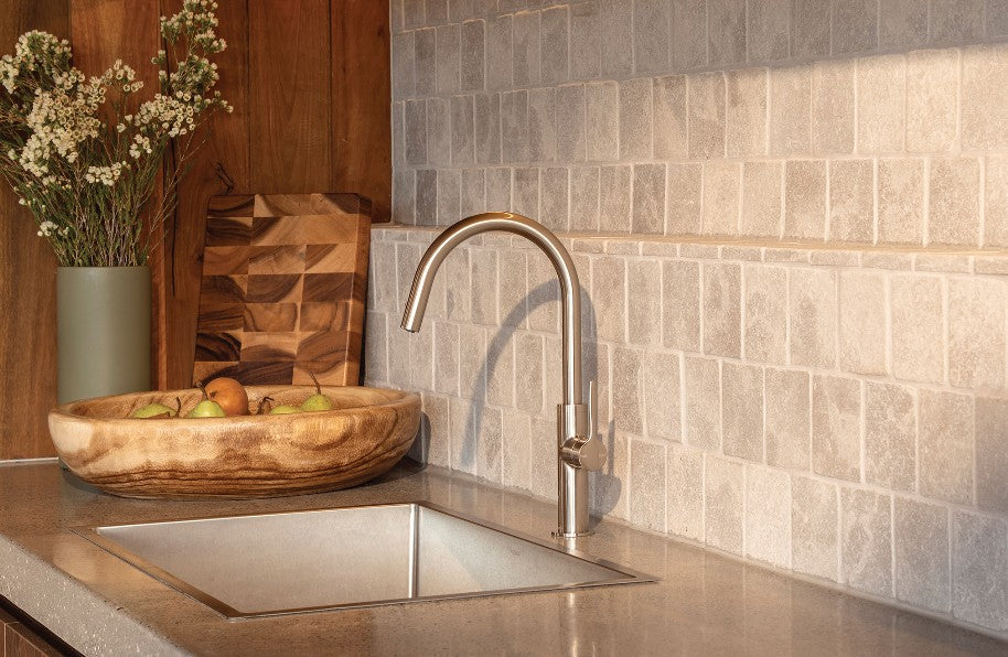 Phoenix Vask Sink Mixer 190mm Brushed Nickel - Lead Free
